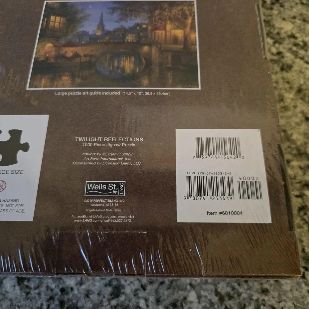 Wells St. By LANG Twilight Reflections 1000 Pc Puzzle City Night Multi Color